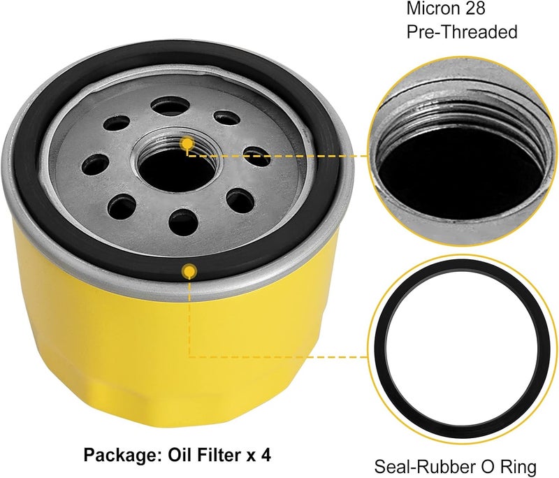 CLSR2U Replacement B&S 492932 Oil Filter Fit for Hu sqvarna JD Engine - Mower Filter Compatible with HU YTH22V46 YTH24V48, John Dee re D130 D105, Craftsman T1000 LT2000 Lawn Tractor, Poulan Cub Cad et Mower - Image 3